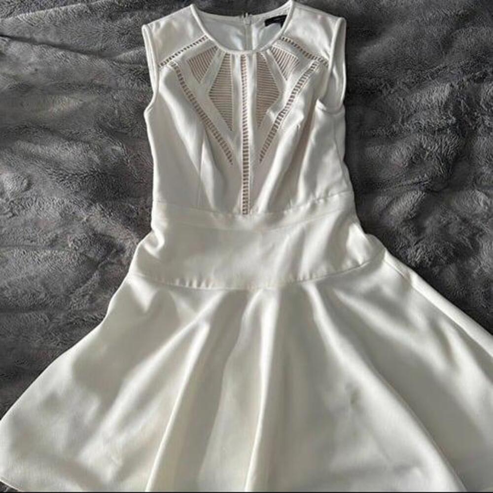 BCBG Max Azria White Fit & Flare Dress